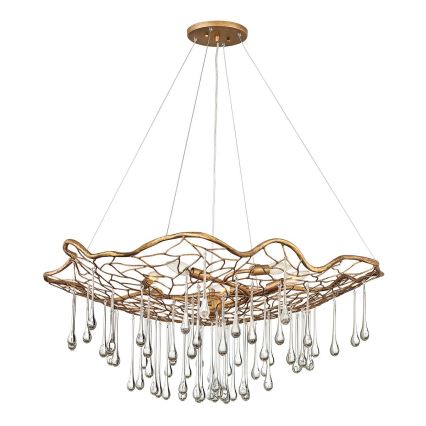 Quintiesse - Kuldne kaabliga ripplühter LAGUNA 6xE14/40W/230V läbimõõt 91,4 cm
