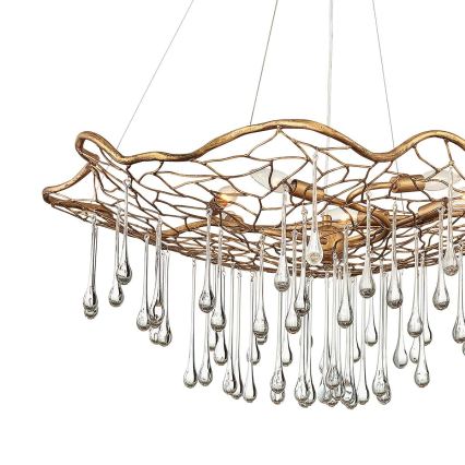 Quintiesse - Kuldne kaabliga ripplühter LAGUNA 6xE14/40W/230V läbimõõt 91,4 cm