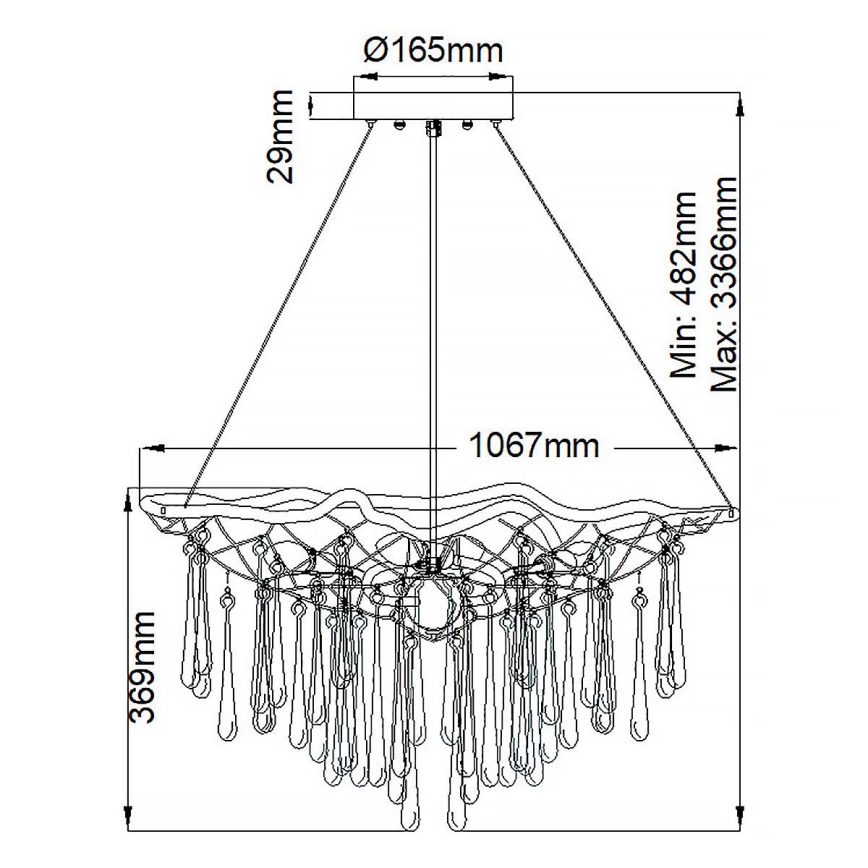 Quintiesse - LAGUNA lühter kaabliga 8xE14/40W/230V läbimõõt 106,7 cm kuldne