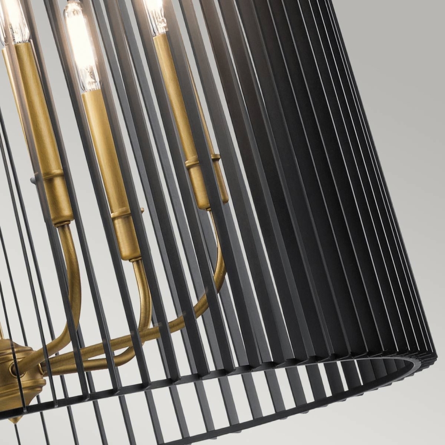 Quintiesse - vardaga lühter LINARA 6xE14/60W/230V, läbimõõt 66 cm, must/kuldne