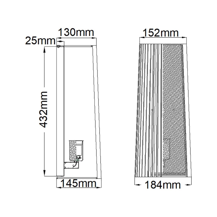 Quintiesse - Seinavalgusti LINARA 1xE27/60W/230V must/kuldne