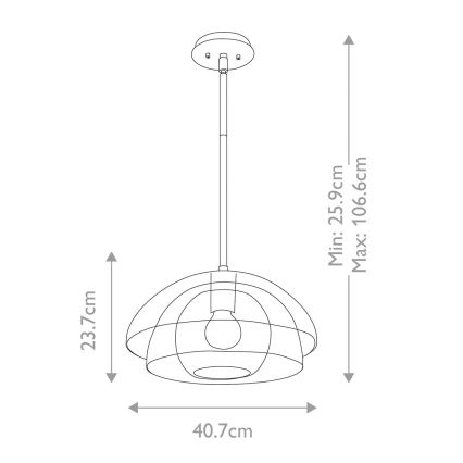 Quintiesse - Varrega lühter LOTUS 1xE27/60W/230V, läbimõõt 40,7 cm, kuldne