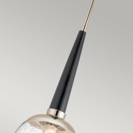Quintiesse - varsiga rippvalgusti MARILYN 1xE27/60W/230V Ø 19,5 cm läikiv kroom/must