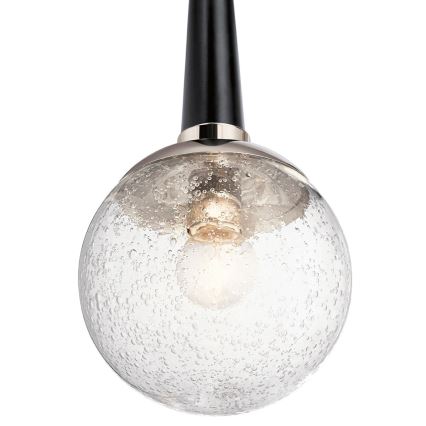 Quintiesse - varsiga rippvalgusti MARILYN 1xE27/60W/230V Ø 19,5 cm läikiv kroom/must