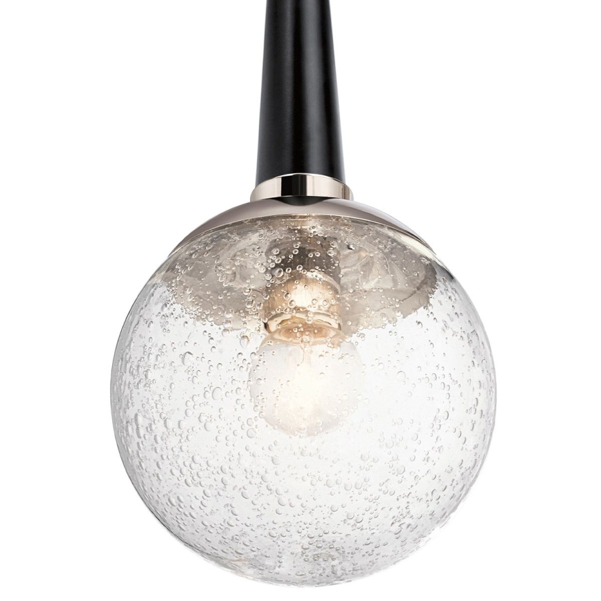 Quintiesse - varsiga rippvalgusti MARILYN 1xE27/60W/230V Ø 19,5 cm läikiv kroom/must