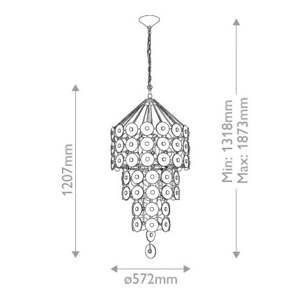 Quintiesse - ketiga kroonlühter MERIDIAN 9xE14/40W/230V läbimõõt 57,2 cm kuldne