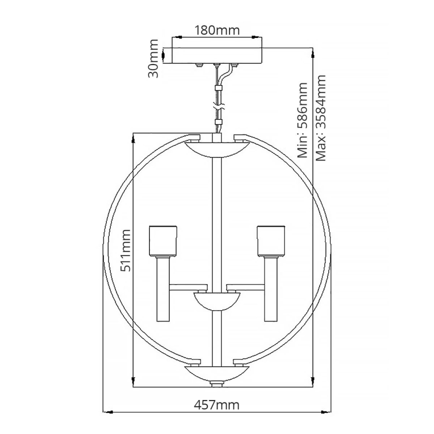 Quintiesse - LED rippvalgusti kaablil MONDO 3xG9/3W/230V läbimõõt 45,7 cm läikiv kroom