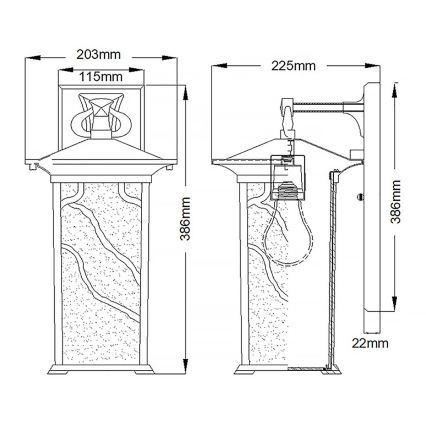 Quintiesse - Välisseinavalgusti MORRIS L 1xE27/60W/230V IP44 pronksvärv