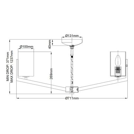 Quintiesse - varrega laelühter NYE 6xE14/40W/230V läbimõõt 71,1 cm mattkroom