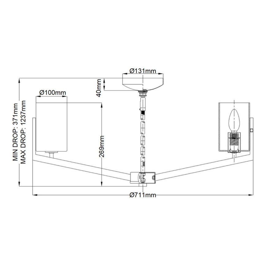 Quintiesse - varrega laelühter NYE 6xE14/40W/230V läbimõõt 71,1 cm mattkroom