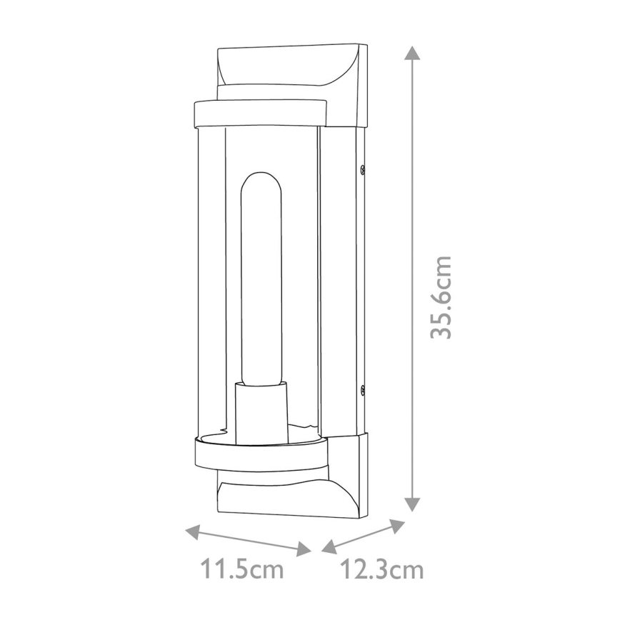 Quintiesse - Välisseinale kinnitatav seinavalgusti PEARSON M 1xE27/60W/230V IP44 must