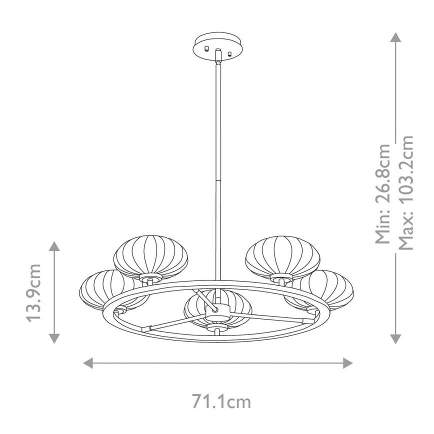 Quintiesse - LED-vannitoa laelamp varrega PIM 5xG9/3W/230V läbimõõt 71,1 cm IP44 läikiv kroom