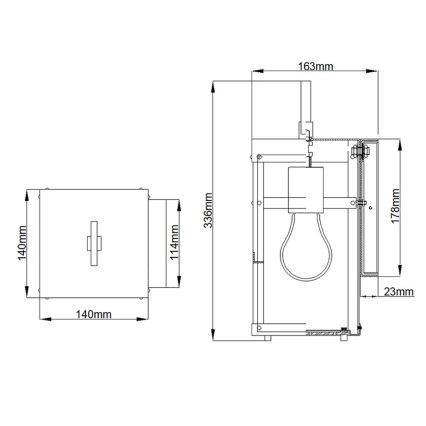 Quintiesse - Väline seinavalgusti PORTER S 1xE27/60W/230V IP44 must
