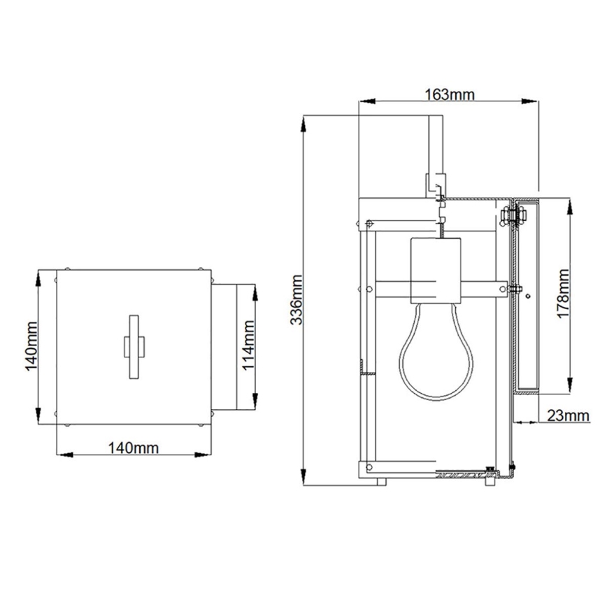Quintiesse - Väline seinavalgusti PORTER S 1xE27/60W/230V IP44 must