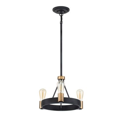 Quintiesse - Varrega rippvalgusti SILAS 3xE27/60W/230V läbimõõt 42,2 cm must/kuldne