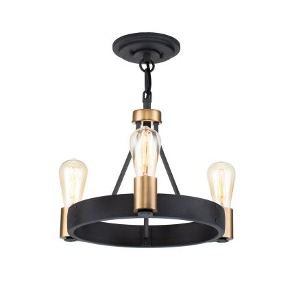 Quintiesse - Varrega rippvalgusti SILAS 3xE27/60W/230V läbimõõt 42,2 cm must/kuldne