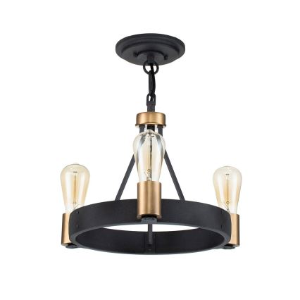 Quintiesse - Varrega rippvalgusti SILAS 3xE27/60W/230V läbimõõt 42,2 cm must/kuldne