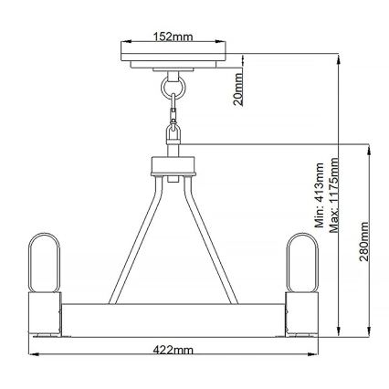 Quintiesse - Varrega rippvalgusti SILAS 3xE27/60W/230V läbimõõt 42,2 cm must/kuldne