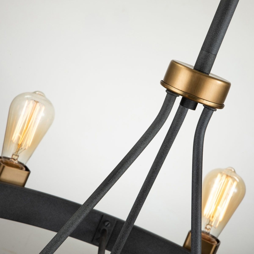 Quintiesse - Laelamp varrega SILAS 8xE27/60W/230V, läbimõõt 82,9 cm, must/kuldne