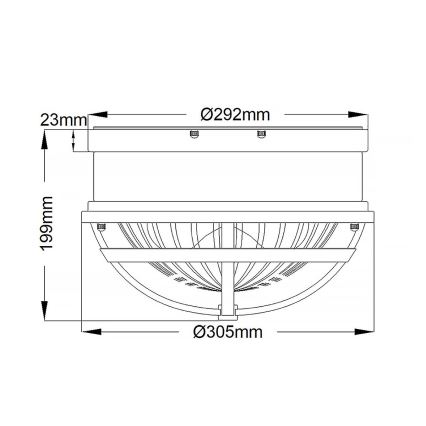 Quintiesse - laelamp TOLLIS 2xE27/40W/230V Ø 30,5 cm kuldne