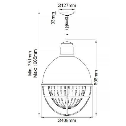 Quintiesse - vardaga lühter TOLLIS 1xE27/40W/230V läbimõõt 40,8 cm mattkroom