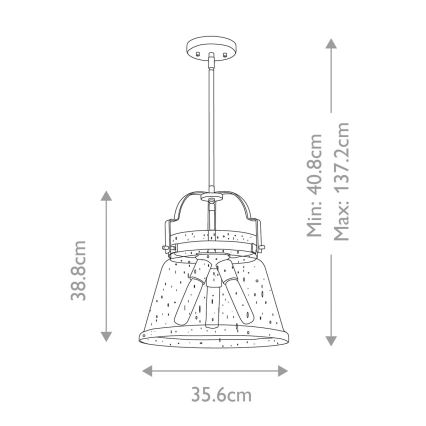 Quintiesse - Lühter varrega WIMBERLEY 3xE27/60W/230V läbimõõt 35,6 cm kuldne