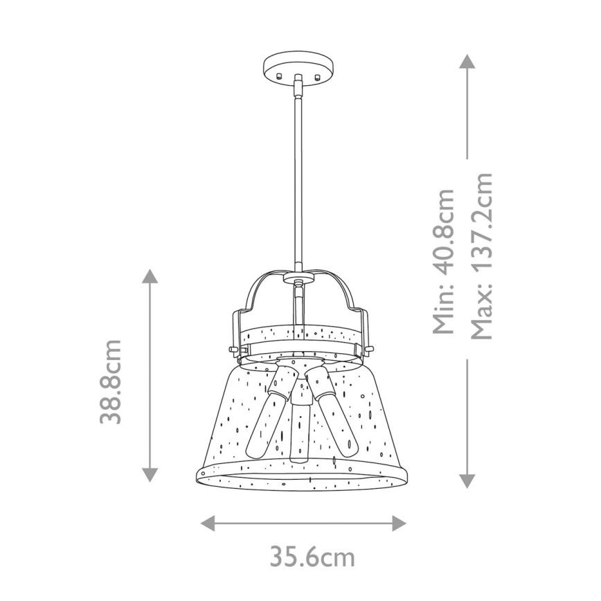 Quintiesse - Lühter varrega WIMBERLEY 3xE27/60W/230V läbimõõt 35,6 cm kuldne