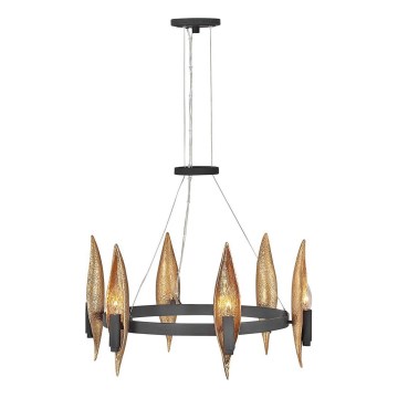 Quintiesse - Rippvalgusti kaabliga WILLOW 6xE14/40W/230V läbimõõt 61 cm kuldne/must