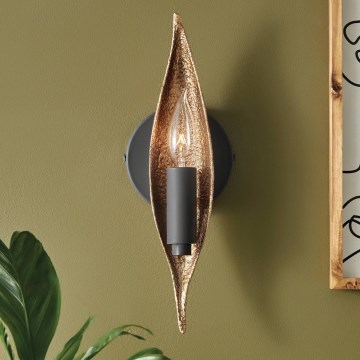 Quintiesse - Seinavalgusti WILLOW 1xE14/40W/230V kuldne/must