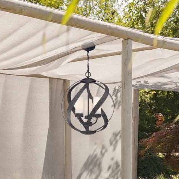 Quintiesse - välislühter kettaga BLACKSMITH 3xE14/40W/230V Ø 40,7 cm IP44 must