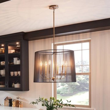 Quintiesse - vardaga lühter LINARA 6xE14/60W/230V, läbimõõt 66 cm, must/kuldne