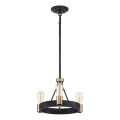 Quintiesse - Varrega rippvalgusti SILAS 3xE27/60W/230V läbimõõt 42,2 cm must/kuldne