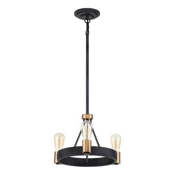 Quintiesse - Varrega rippvalgusti SILAS 3xE27/60W/230V läbimõõt 42,2 cm must/kuldne