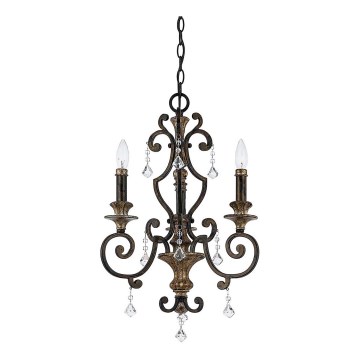 Quoizel - Ketiga rippuv kroonlühter MARQUETTE 3xE14/60W/230V pronksviimistlusega