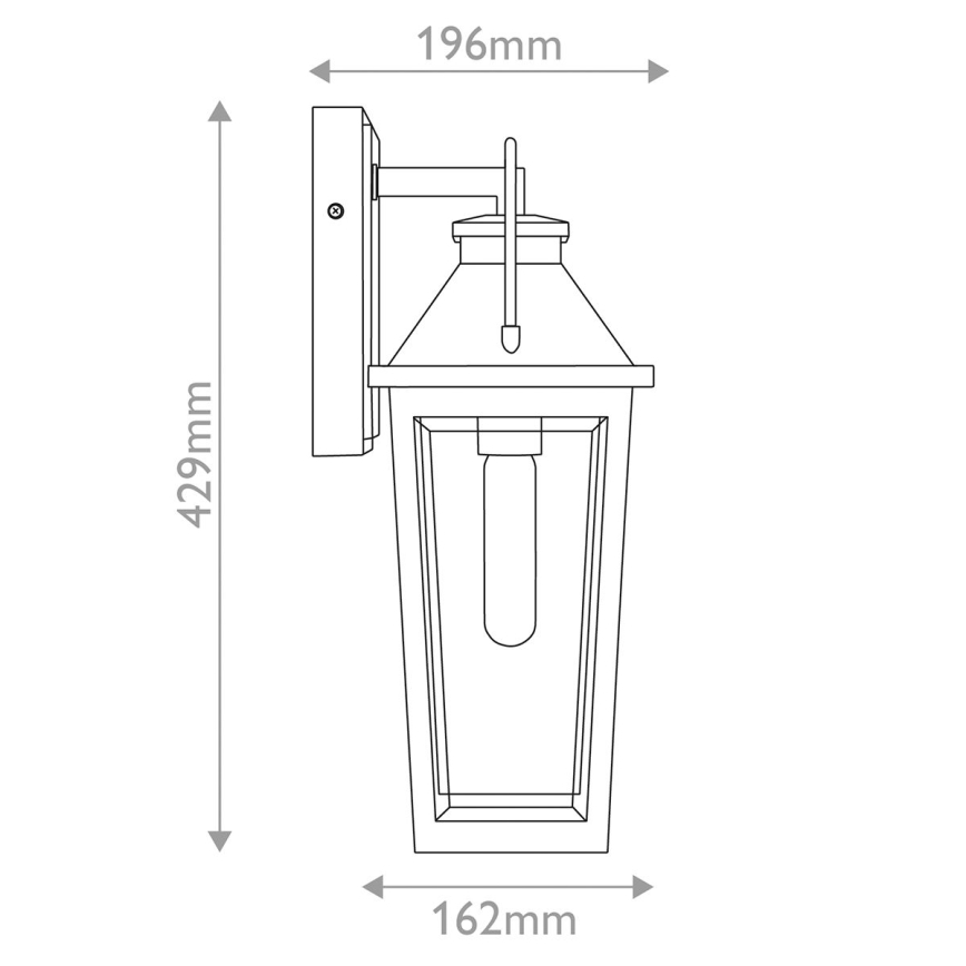 Quoizel - Väli seinavalgusti BUCKLEY 1xE27/40W/230V IP44 must