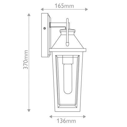 Quoizel - Välisseinavalgusti BUCKLEY S 1xE27/40W/230V IP44 must
