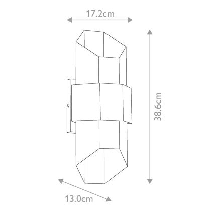 Quoizel - LED Väli seinavalgusti CHASM 2xLED/5,5W/230V IP44