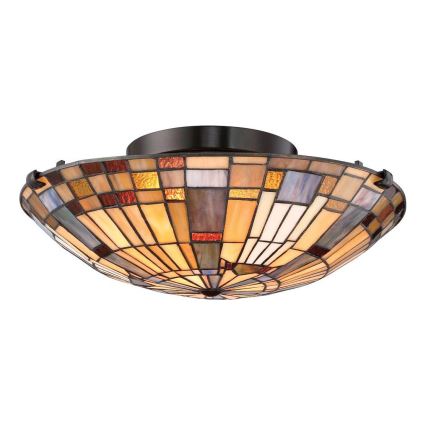 Quoizel - Laelamp Tiffany INGLENOOK 2xE27/60W/230V läbimõõt 40,7 cm