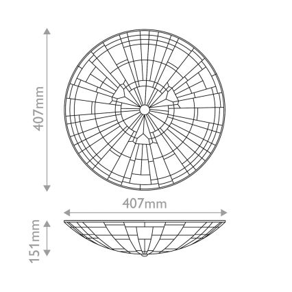Quoizel - Laelamp Tiffany INGLENOOK 2xE27/60W/230V läbimõõt 40,7 cm