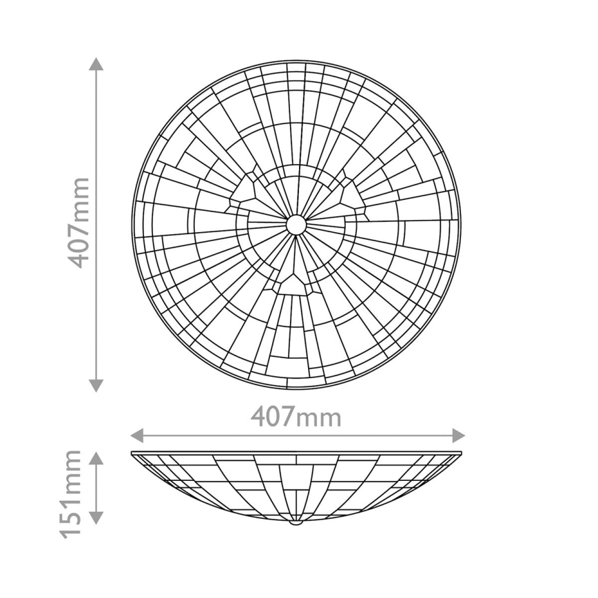 Quoizel - Laelamp Tiffany INGLENOOK 2xE27/60W/230V läbimõõt 40,7 cm