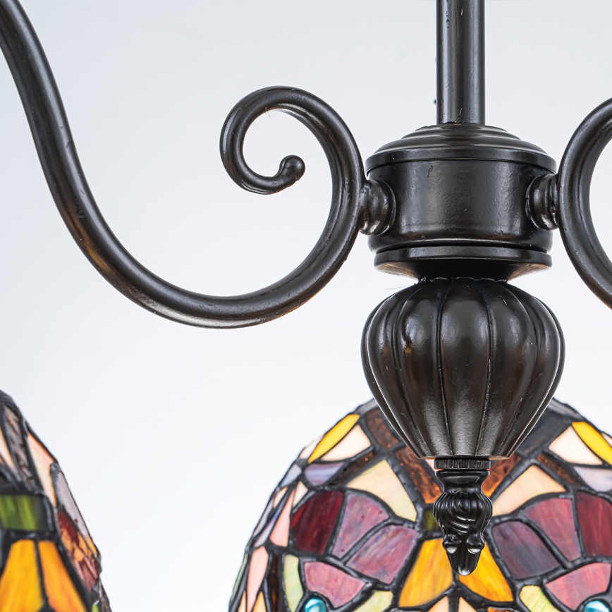 Quoizel - ketiga Tiffany-stiilis lühter LARISSA 3xE27/60W/230V, läbimõõt 63,6 cm