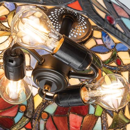 Quoizel - ketiga Tiffany LARISSA ripplühter, 3xE27/60W/230V, läbimõõt 38,5 cm