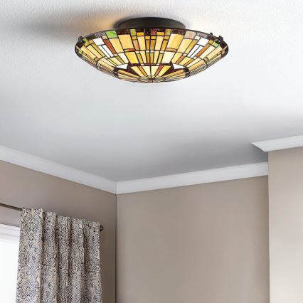 Quoizel - Laelamp Tiffany REED 2xE27/60W/230V läbimõõt 42 cm