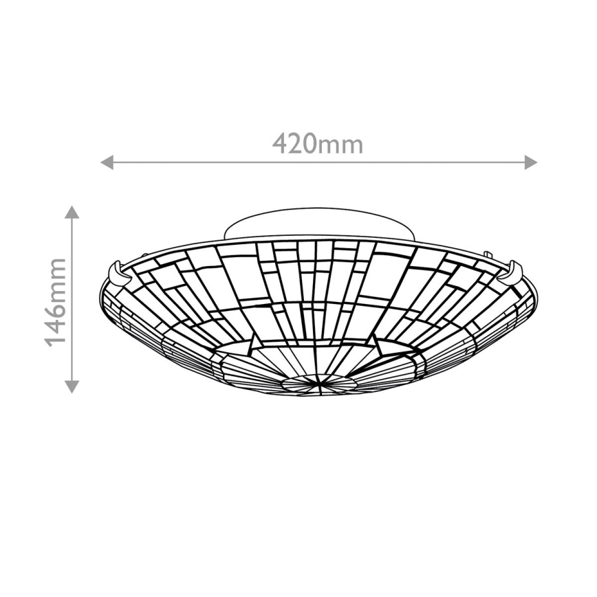 Quoizel - Laelamp Tiffany REED 2xE27/60W/230V läbimõõt 42 cm