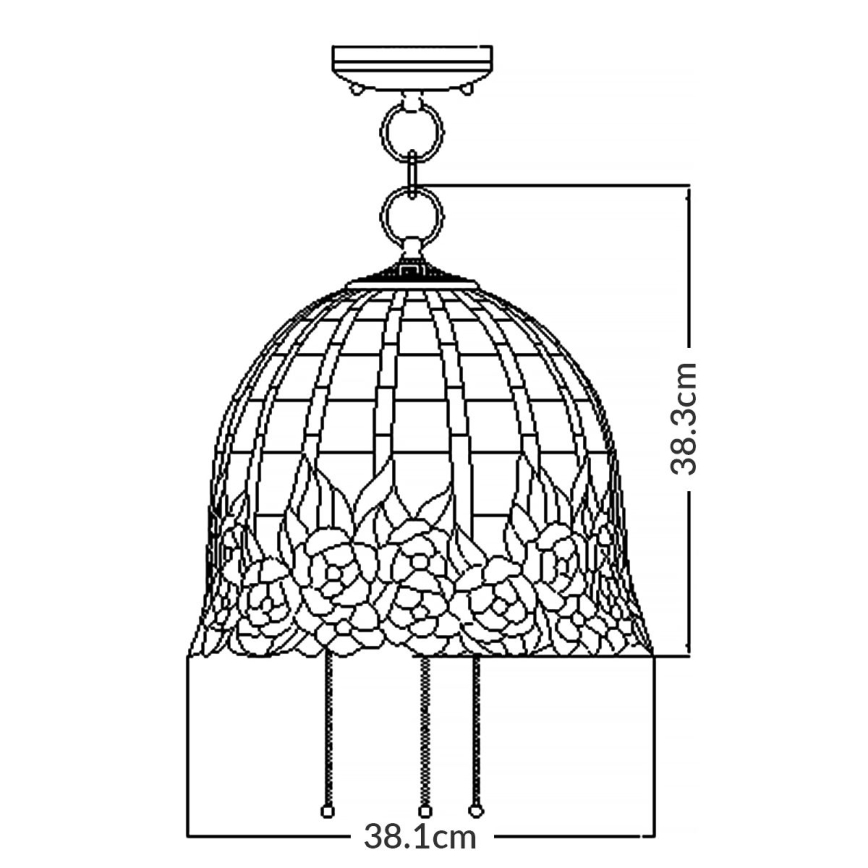 Quoizel - ketiga lühter Tiffany ROSECLIFFE 3xE27/100W/230V