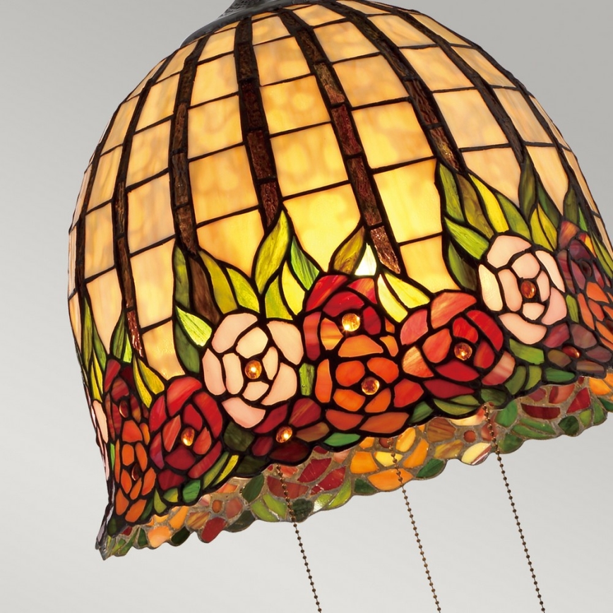 Quoizel - Ketiga Tiffany-stiilis lühter ROSECLIFFE 3xE27/100W/230V
