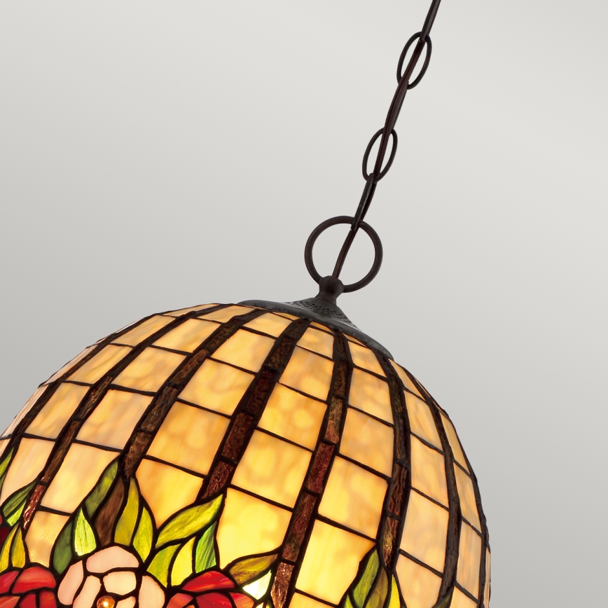 Quoizel - Ketiga Tiffany-stiilis lühter ROSECLIFFE 3xE27/100W/230V