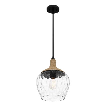 Quoizel - Ripplühter ROYER 1xE27/60W/230V d. 30,2 cm läbipaistev/must/beež