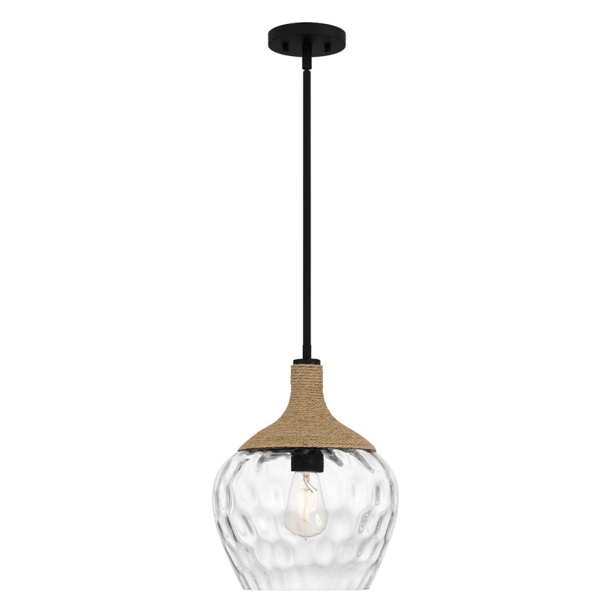 Quoizel - Ripplühter ROYER 1xE27/60W/230V d. 30,2 cm läbipaistev/must/beež