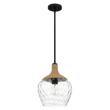 Quoizel - Ripplühter ROYER 1xE27/60W/230V d. 30,2 cm läbipaistev/must/beež